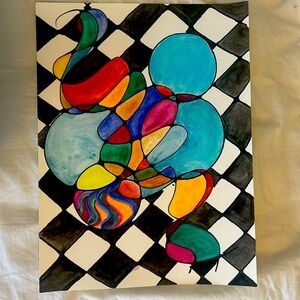 Unframed abstract watercolor on paper